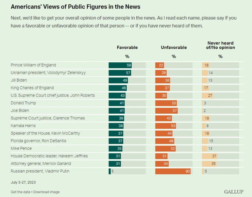 ΗΠΑ: Οι Αμερικανοί λατρεύουν πρίγκιπα Ουίλιαμ και Ζελένσκι, απεχθάνονται τον Πούτιν - Νέα δημοσκόπηση