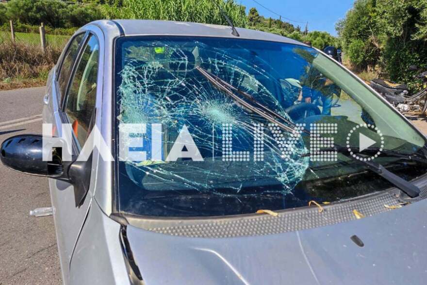 Πύργος: ΙΧ συγκρούστηκε με μηχανάκι - Στο παρμπρίζ χτύπησε ο αναβάτης και προσγειώθηκε τραυματίας στο έδαφος