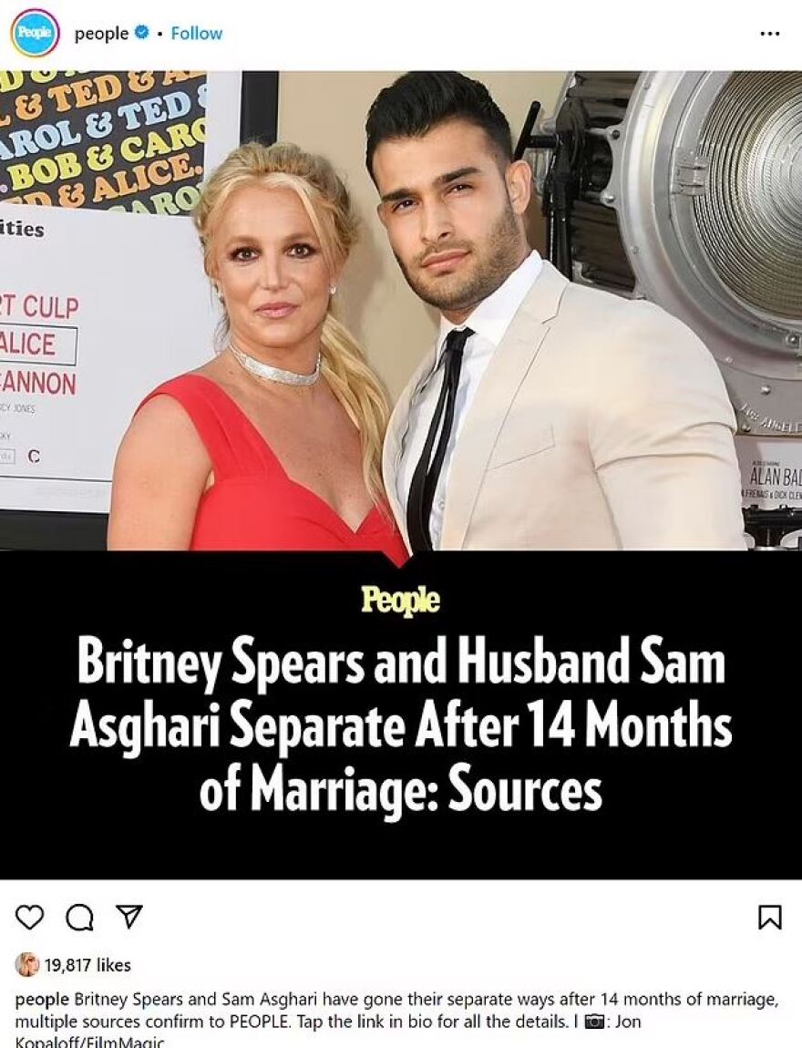 Μπρίτνεϊ Σπίαρς: Η αντίδραση της αδερφής της μετά την ανακοίνωση του διαζυγίου της με τον Σαμ Ασγκάρι