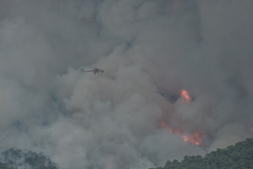 Φωτιά στην Πάρνηθα: Μάχη με τις φλόγες για να σωθεί ο Εθνικός Δρυμός
