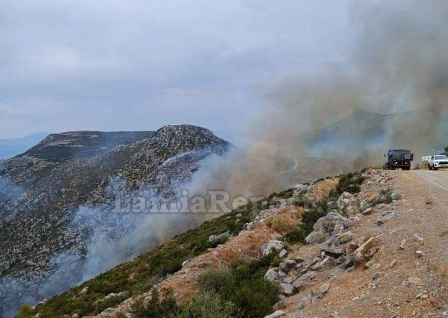 Φωτιά σε δύσβατη περιοχή στη Γκάτζα του δήμου Λοκρών - Επιχειρούν και εναέρια μέσα
