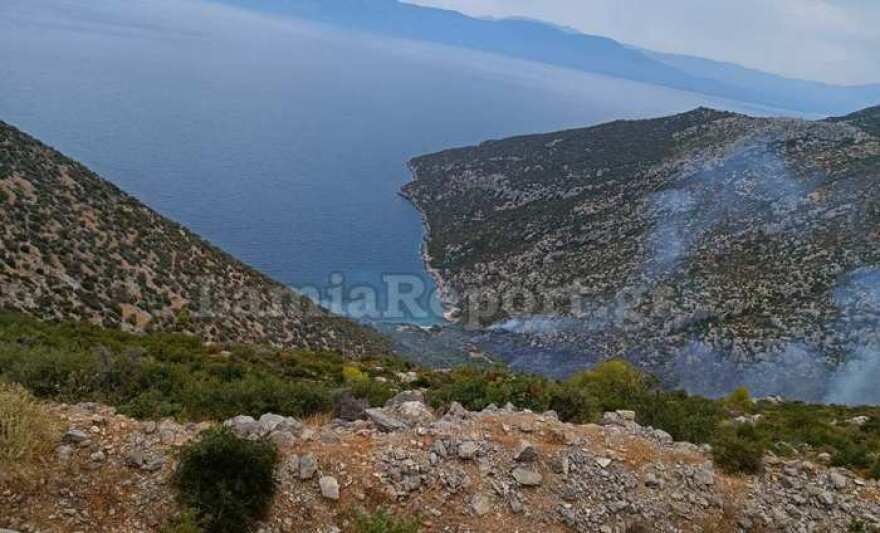 Φωτιά σε δύσβατη περιοχή στη Γκάτζα του δήμου Λοκρών - Επιχειρούν και εναέρια μέσα