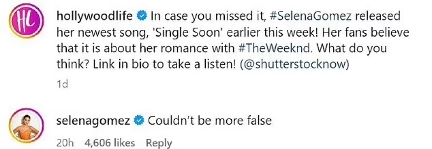 Η Σελένα Γκόμεζ ξεκαθάρισε αν το νέο της τραγούδι είναι για τον πρώην της, Weeknd