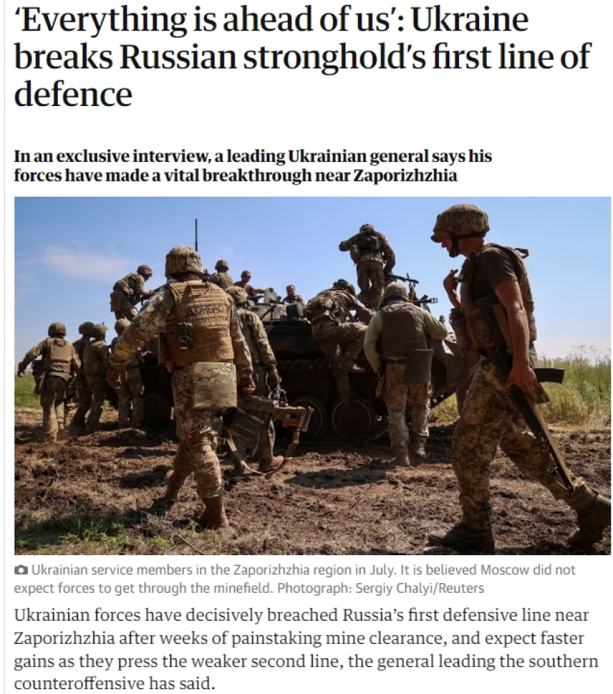 Πόλεμος στην Ουκρανία: Διασπάστηκε η γραμμή άμυνας των Ρώσων στον νότο - Το Κίεβο παραδέχεται σημαντικές απώλειες στις μάχες