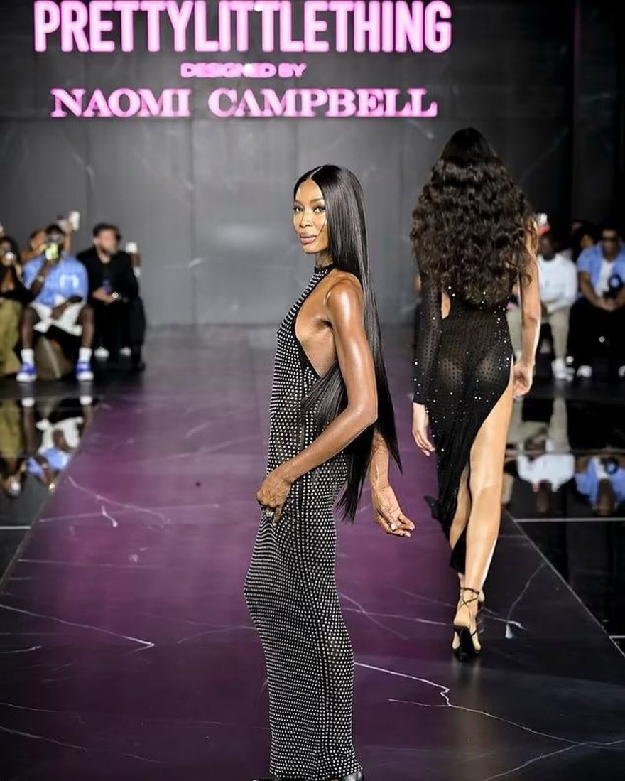 Ναόμι Κάμπελ: Με αποκαλυπτικό φόρεμα έκανε το ντεμπούτο της ως σχεδιάστρια μόδας