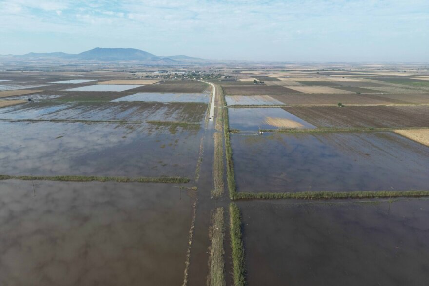 Θεσσαλία: «Λίμνη» οι αγροτικές εκτάσεις γύρω από το Αχίλλειο δίπλα στη λίμνη Κάρλα