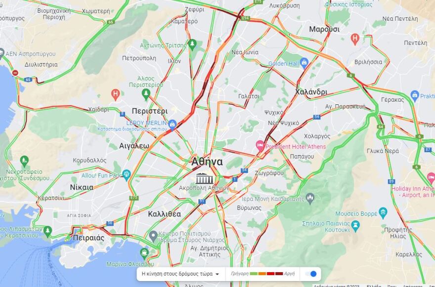 Κίνηση στους δρόμους: Μποτιλιάρισμα σε Κηφισό και κεντρικές λεωφόρους - Δείτε live