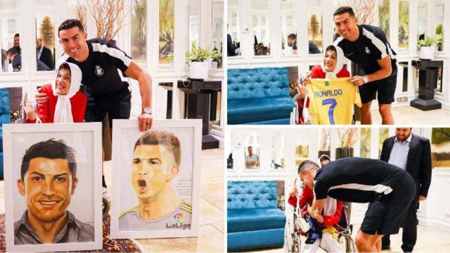 Ρονάλντο: Ιρανή ΑμεΑ χάρισε στον Πορτογάλο το πορτρέτο του, που ζωγράφισε με το πόδι της