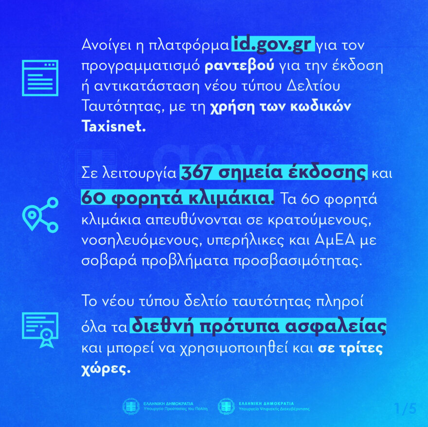 Νέες ταυτότητες: Ανοίγει αύριο η πλατφόρμα - Βήμα-βήμα η διαδικασία