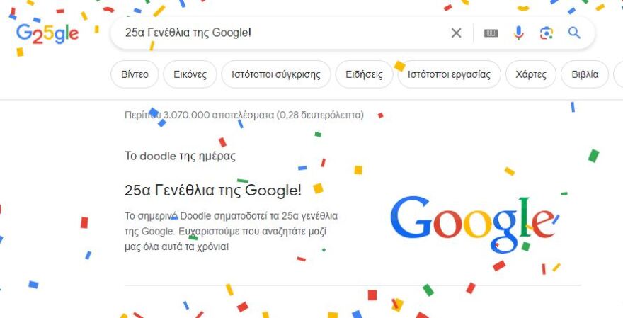 Τα 25α γενέθλια της Google - Τι ξέρουμε για τη μηχανή αναζήτησης που κατέκτησε τον κόσμο
