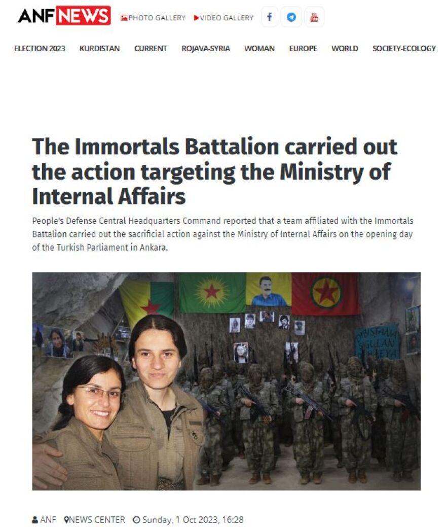 Τουρκία: Το PKK ανέλαβε την ευθύνη για την επίθεση αυτοκτονίας στην Άγκυρα