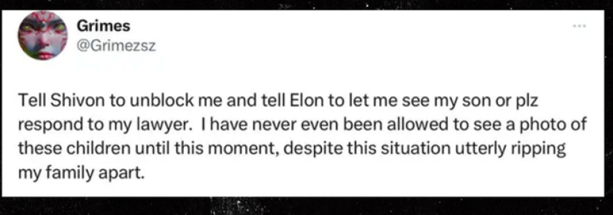 Έλον Μασκ: Mήνυση από τη μητέρα των τριών παιδιών του: «Δεν έχω δει ούτε μια φωτογραφία τους» λέει η Grimes 