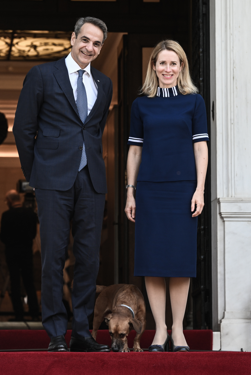 Πώς υποδέχτηκε ο Peanut την πρωθυπουργό της Εσθονίας στο Μέγαρο Μαξίμου