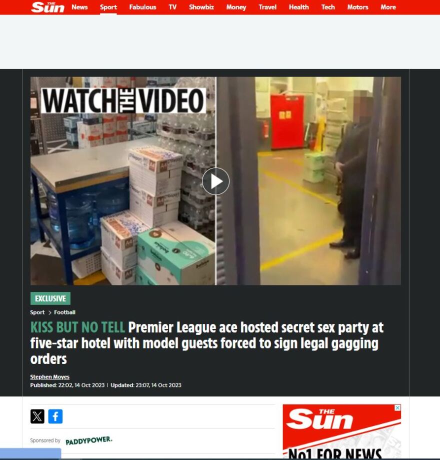 Premier League - Αποκάλυψη της «Sun»: Ποδοσφαιριστής έκανε πάρτι με δεκάδες μοντέλα και... ρήτρες εμπιστευτικότητας