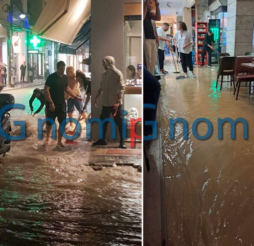 Κακοκαιρία στην Πάτρα: Πλημμύρισαν σπίτια και επιχειρήσεις - Βγάζουν τα νερά με τις σκούπες (βίντεο)