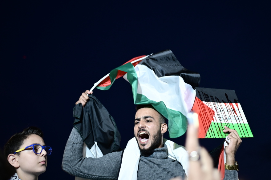 Χημικά στη συγκέντρωση υπέρ των Παλαιστινίων έξω από την πρεσβεία στο Ισραήλ