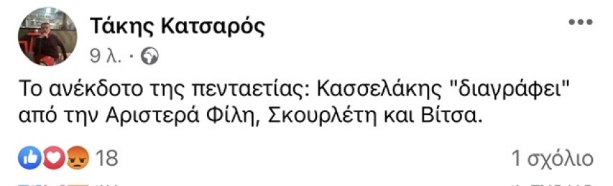 ΣΥΡΙΖΑ: «Πυρ ομαδόν» κατά Κασσελάκη από Καββαδία, Κυρίτση, Κατσαρό