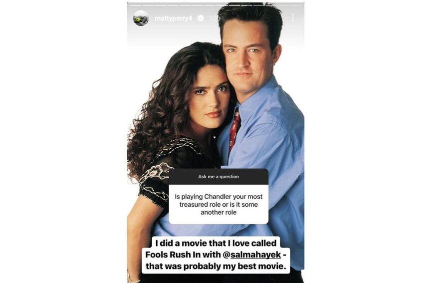 Μάθιου Πέρι: Το «αντίο» της Σάλμα Χάγιεκ - Φίλε μου έφυγες πολύ νωρίς, γράφει