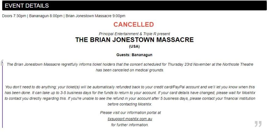 Αυστραλία: Συγκρότημα  πλακώθηκε στο ξύλο πάνω στη σκηνή - Δεν σε χρειαζόμαστε, είπε ο τραγουδιστής κι έδιωξε τον κιθαρίστα