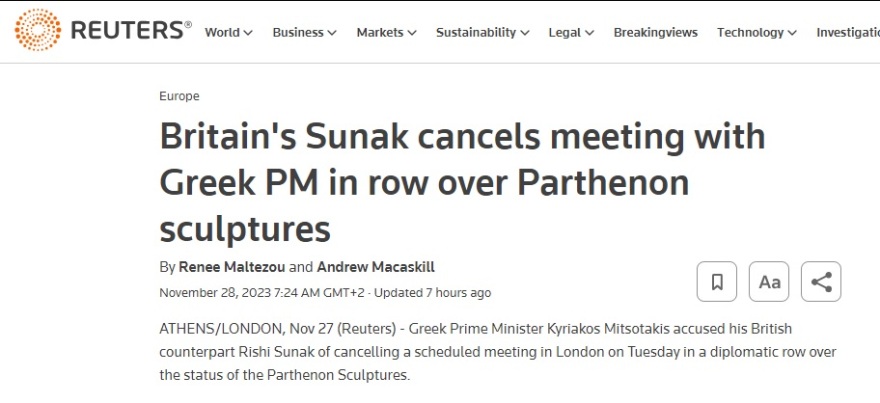 Μητσοτάκης - Σούνακ: «Εκτροχιασμός στις σχέσεις Ελλάδας - Βρετανίας» - Τα διεθνή μέσα για τη ματαίωση της συνάντησης