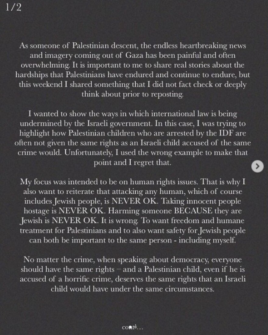 Τζίτζι Χαντίντ: Ζήτησε συγγνώμη για τη διάδοση ψευδών ισχυρισμών για το Ισραήλ και τα παιδιά