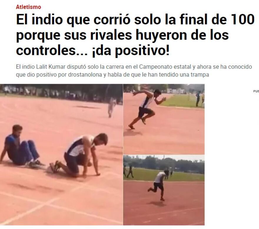Ινδία: Έτρεξε μόνος του γιατί οι αντίπαλοι του αποχώρησαν λόγω... ντόπινγκ κοντρόλ και βρέθηκε θετικός!