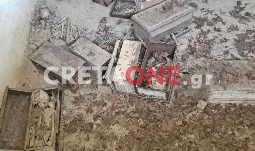 Ηράκλειο: Αδιανόητες εικόνες σε κοιμητήριο - Πεταμένα οστά και κρανία σε κοινή θέα