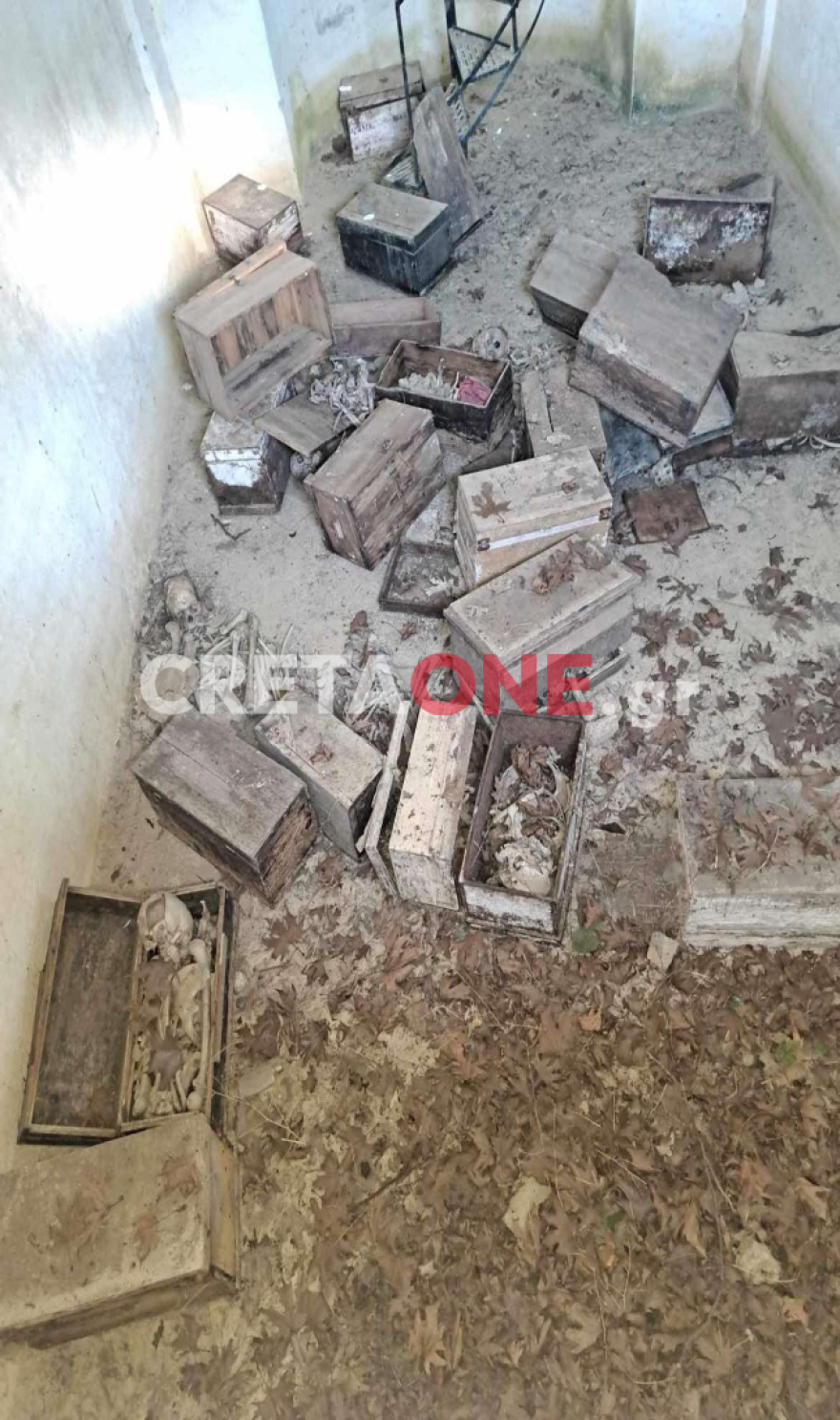Ηράκλειο: Αδιανόητες εικόνες σε κοιμητήριο - Πεταμένα οστά και κρανία σε κοινή θέα