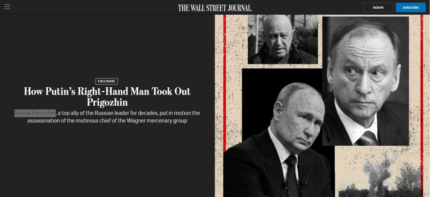 Wall Street Journal: Την εντολή για τον θάνατο του Πριγκόζιν την έδωσε το «δεξί χέρι» του Πούτιν