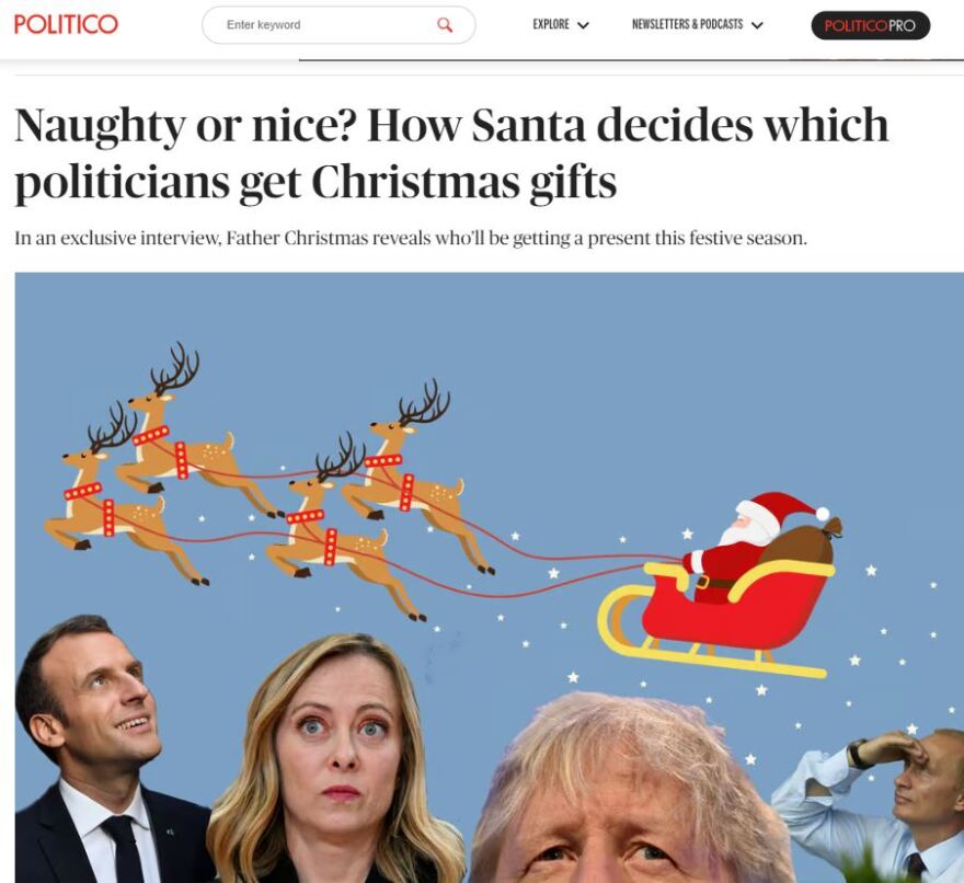 Politico: Ο Άγιος Βασίλης μοιράζει δώρα στους καλούς και τους «άτακτους» ηγέτες - Σε ποια λίστα είναι ο Μητσοτάκης