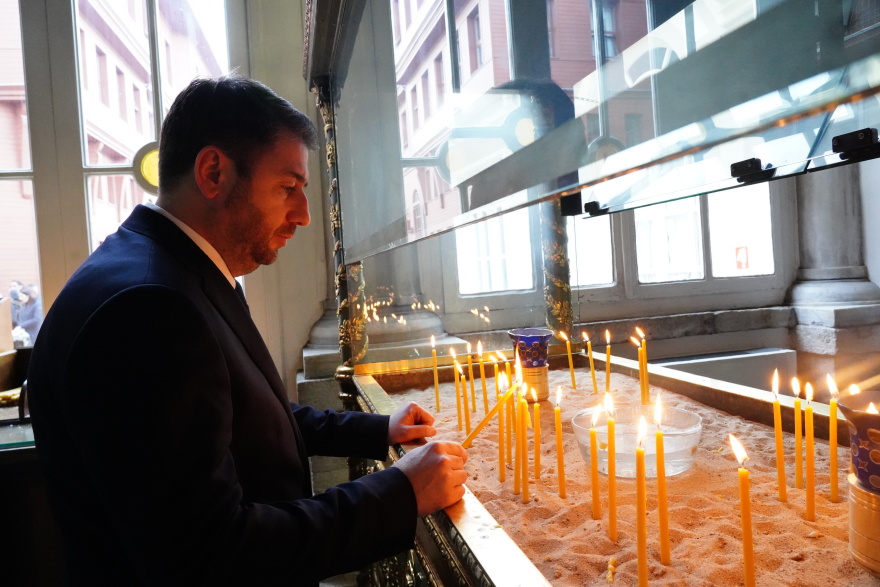 Συνάντηση του Νίκου Ανδρουλάκη με τον Οικουμενικό Πατριάρχη Βαρθολομαίο