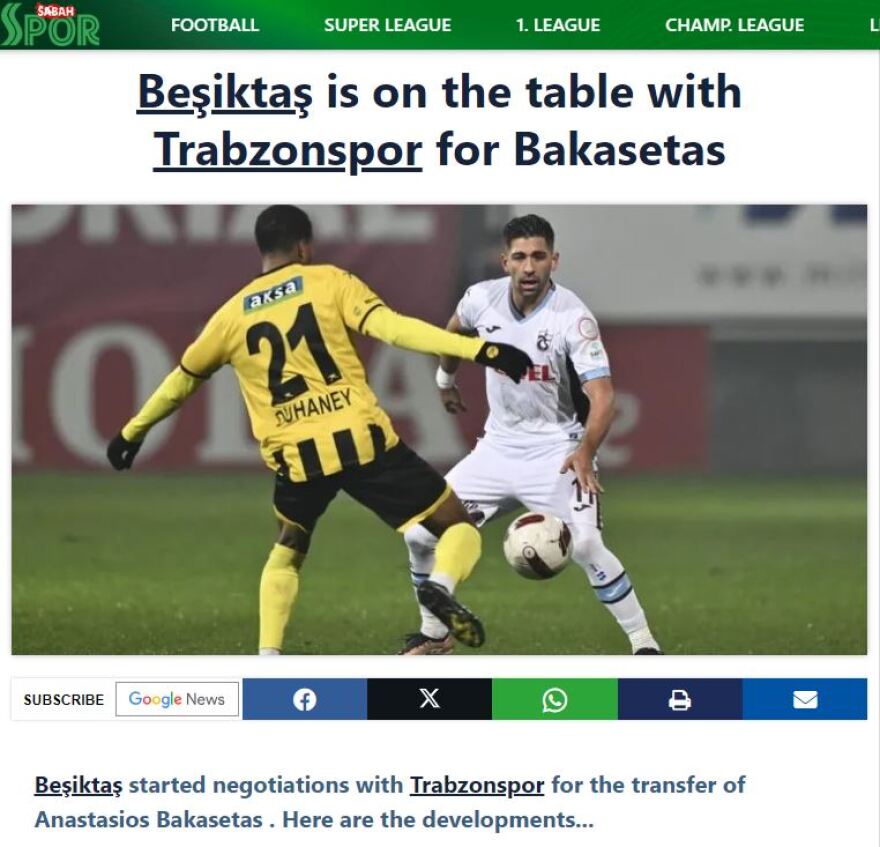 Μπακασέτας: Σφήνα της Μπεσίκτας για τη μεταγραφή του Έλληνα άσου