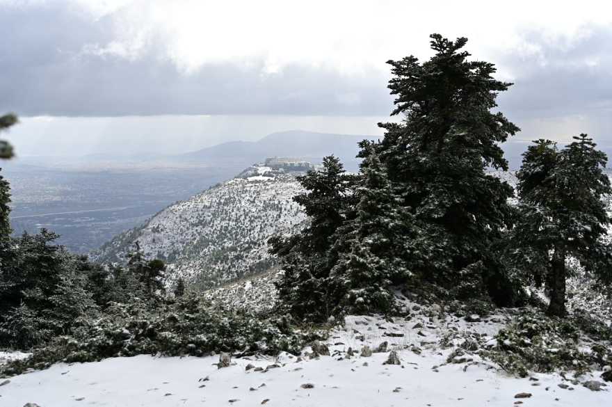 Πάρνηθα: Μικροί και μεγάλοι για χιονοπόλεμο - Δείτε φωτογραφίες