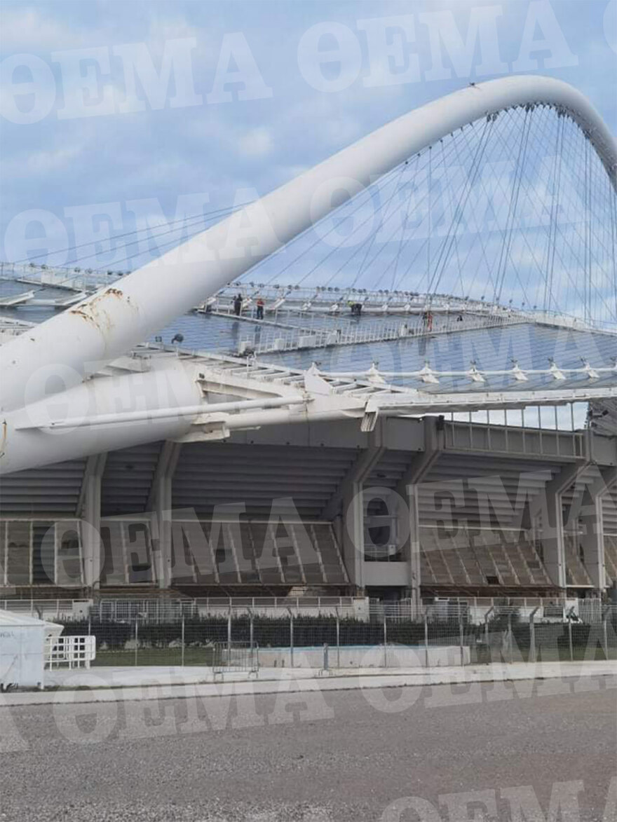 ΟΑΚΑ: Άρχισαν να ξηλώνουν πάνελ από το στέγαστρο Καλατράβα - Χαραμάδα ελπίδας για την συναυλία των Coldplay