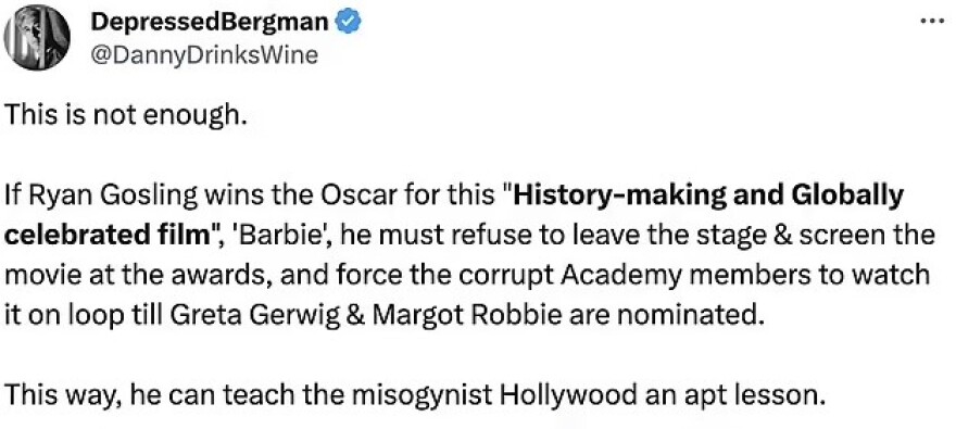 «Μπάρμπι»: Οι φαν ζητούν από τον Ράιαν Γκόσλινγκ να μποϊκοτάρει τα Όσκαρ - Εκείνος δηλώνει περήφανος για την υποψηφιότητά του