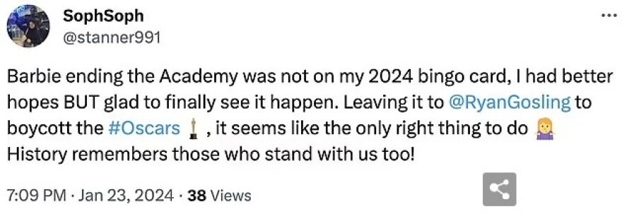 «Μπάρμπι»: Οι φαν ζητούν από τον Ράιαν Γκόσλινγκ να μποϊκοτάρει τα Όσκαρ - Εκείνος δηλώνει περήφανος για την υποψηφιότητά του