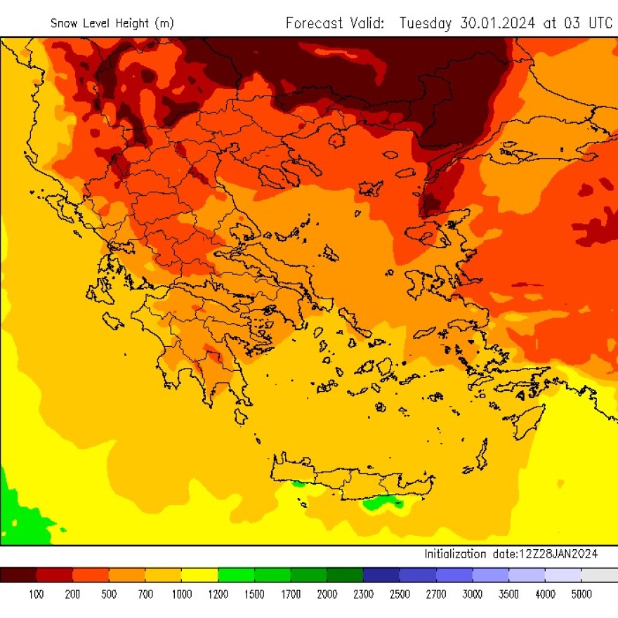 Κακοκαιρία: Το διήμερο της ψυχρής εισβολής σε χάρτες - Σε ποιες περιοχές θα χιονίσει, πότε και πού θα το στρώσει στην Αττική