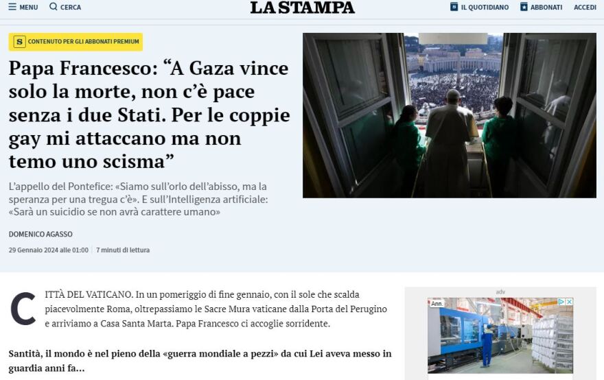 Πάπας Φραγκίσκος για γάμο ομόφυλων ζευγαριών: Eυλογούνται οι άνθρωποι, όχι η σχέση