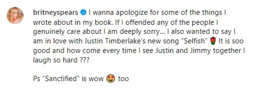 Τζάστιν Τίμπερλεϊκ: Μετά τη συγγνώμη της Μπρίτνεϊ Σπίαρς, λέει ότι «δεν έχει να απολογηθεί σε κανέναν απολύτως»