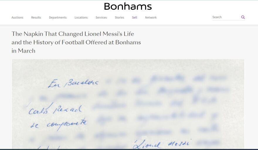Μέσι: Σε δημοπρασία η χαρτοπετσέτα που υπέγραψε το πρώτο του συμβόλαιο με την Μπαρτσελόνα