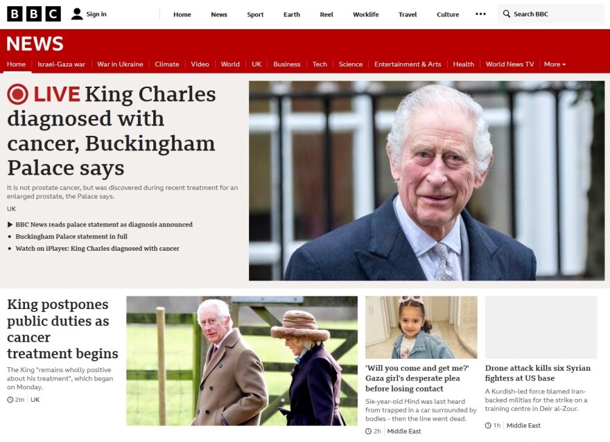 Βασιλιάς Κάρολος: Πώς μετέδωσαν τα βρετανικά μέσα ενημέρωσης την είδηση για τον καρκίνο