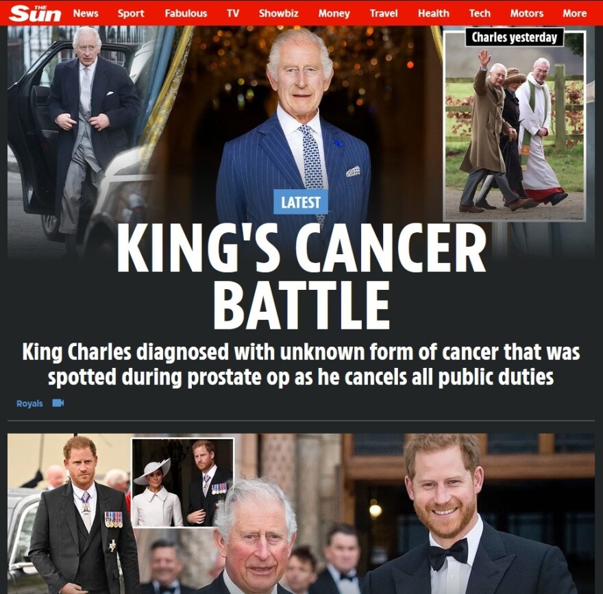 Βασιλιάς Κάρολος: Πώς μετέδωσαν τα βρετανικά μέσα ενημέρωσης την είδηση για τον καρκίνο
