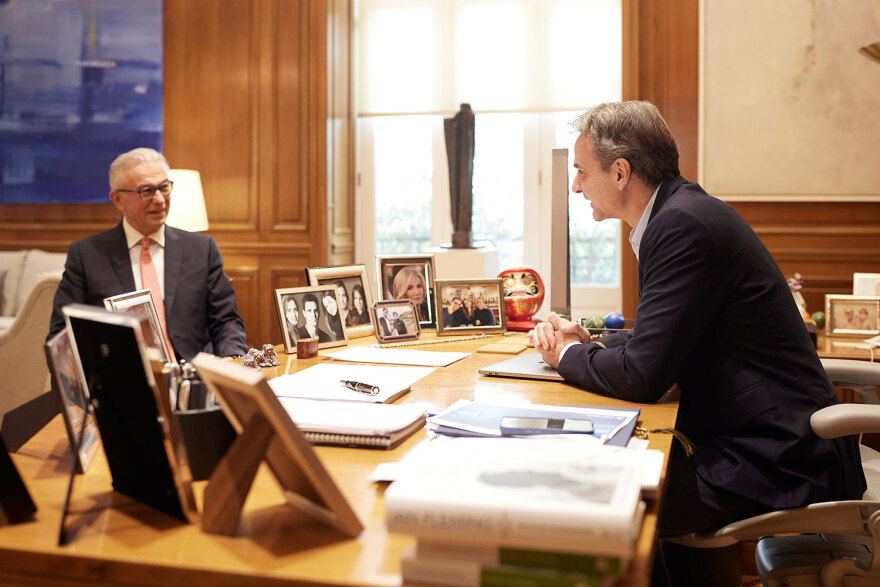 Συνάντηση Μητσοτάκη με τον πρόεδρο της Κοινοβουλευτικής Συνέλευσης του Συμβουλίου της Ευρώπης Θεόδωρο Ρουσόπουλο