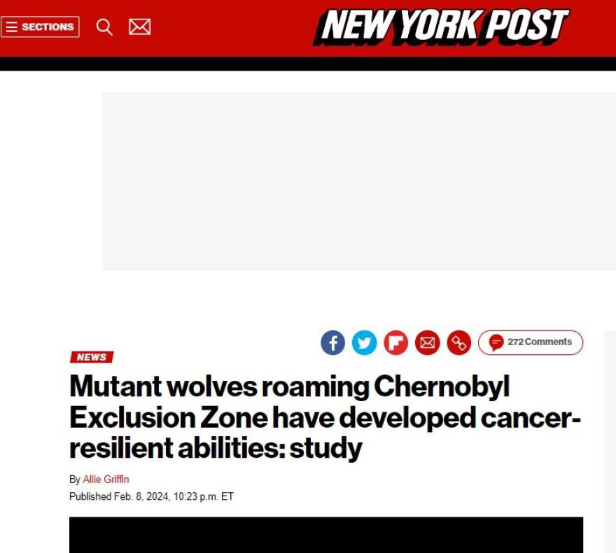 Τσερνόμπιλ: Οι μεταλλαγμένοι λύκοι έχουν αντίσταση στον καρκίνο, σύμφωνα με μελέτη