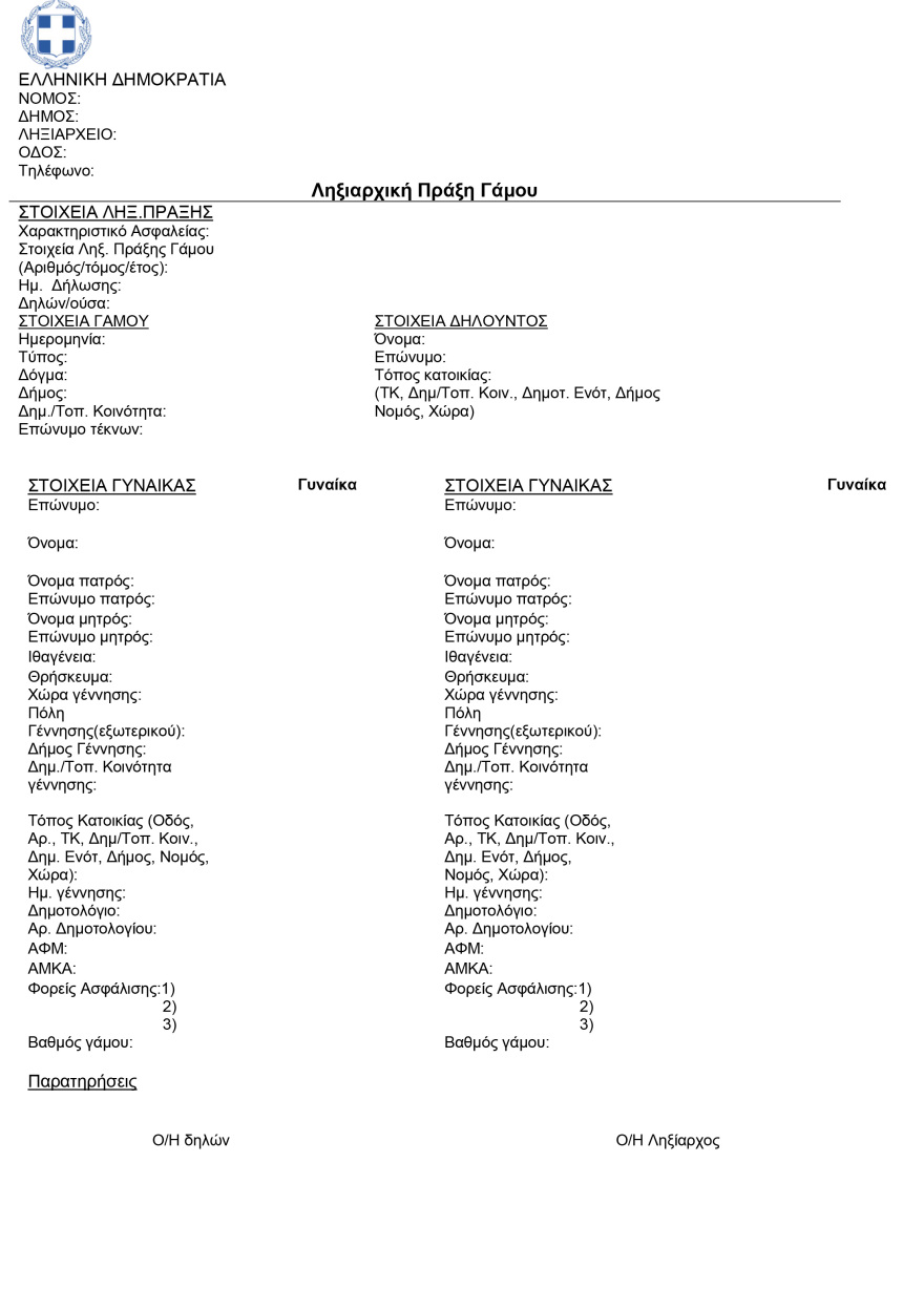 Ληξιαρχικές πράξεις γέννησης και γάμου: Οι αλλαγές μετά τον νόμο για την ισότητα στο γάμο