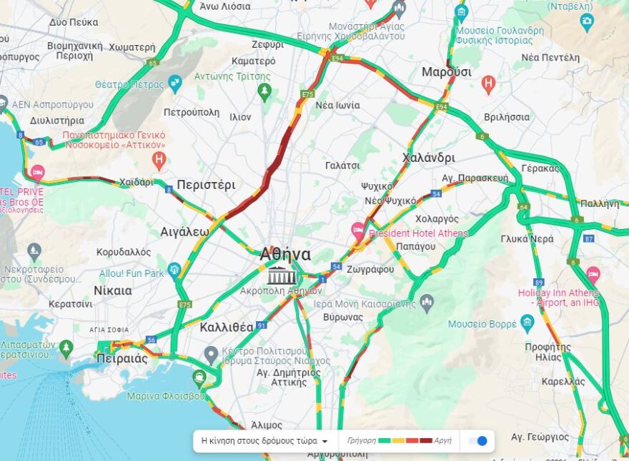 Κίνηση στους δρόμους: Χαμηλές ταχύτητες στον Κηφισό - Καθυστερήσεις στην Αττική Οδό