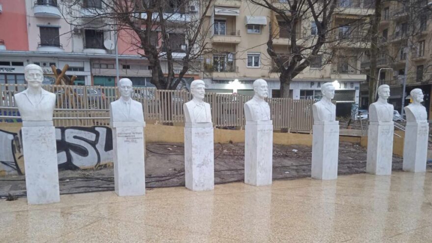 Θεσσαλονίκη: Aγνωστοι έβαψαν με σπρέι τις προτομές των Μακεδονομάχων