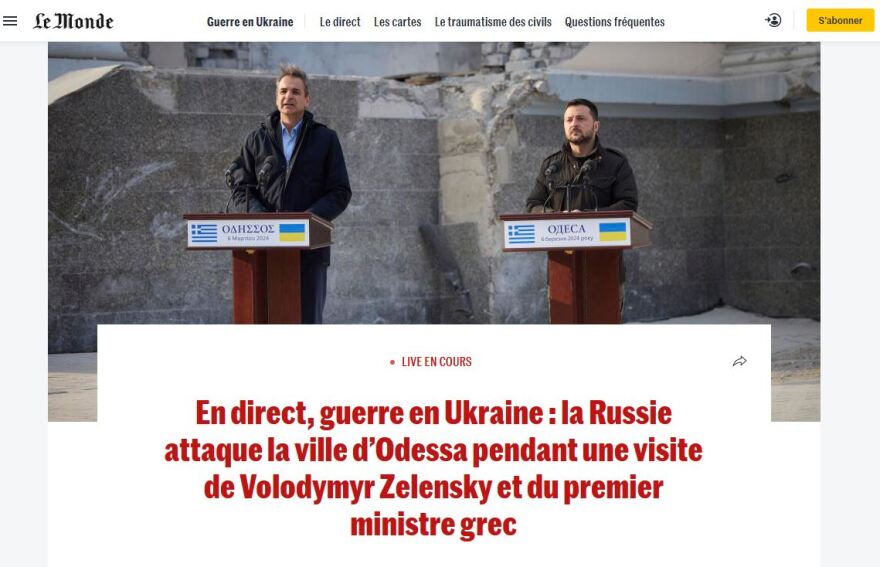 Ευρωπαϊκή καταδίκη για την επίθεση των Ρώσων στην Οδησσό κοντά στο σημείο συνάντησης Ζελένσκι με Μητσοτάκη