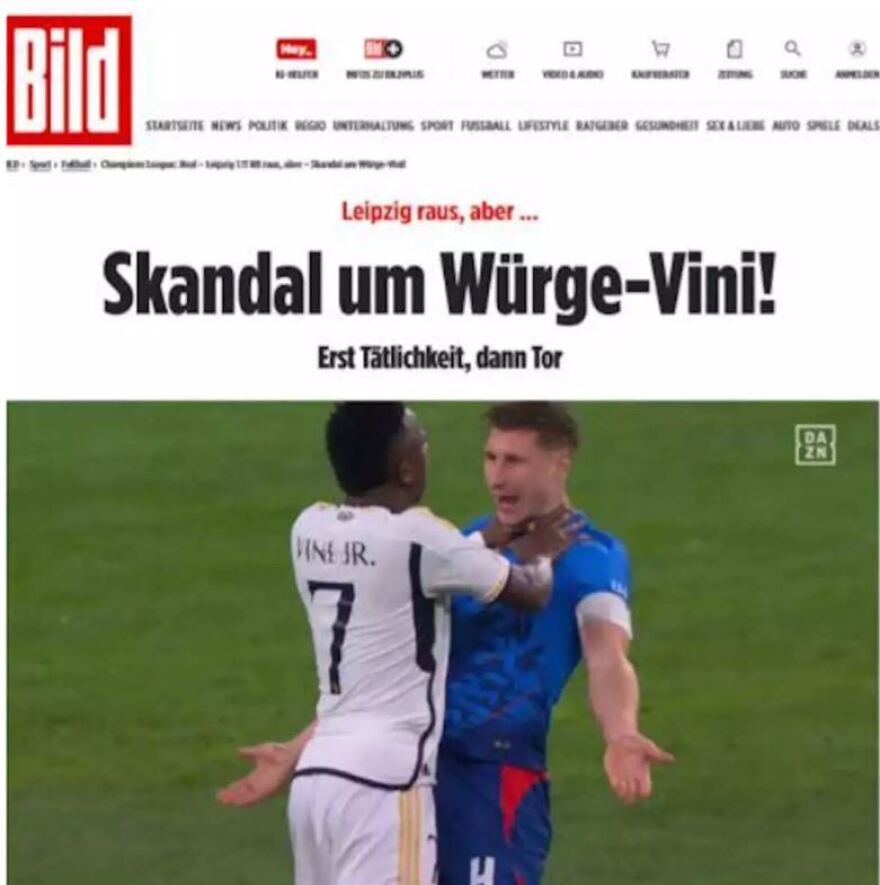 Κρέμασε στα μανταλάκια τον Βινίσιους η Bild - Σκάνδαλο με τον στραγγαλιστή, έγραψαν οι Γερμανοί - Βίντεο, φωτογραφίες 