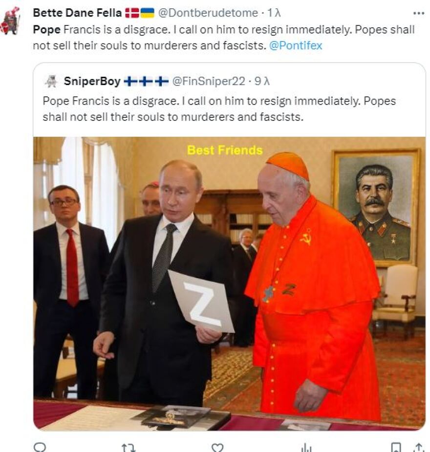 Πάπας Φραγκίσκος: Σάλος με τις δηλώσεις του για διαπραγμάτευση των Ουκρανών και... λευκή σημαία - «Είναι μαριονέτα του Πούτιν»